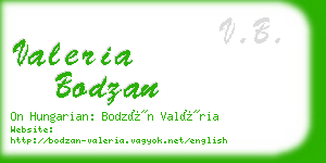 valeria bodzan business card